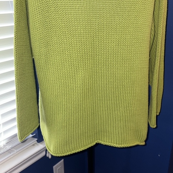Chico’s Design Chunky Knit Cropped Sweater – Lime, Size 3 - Picture 6 of 8